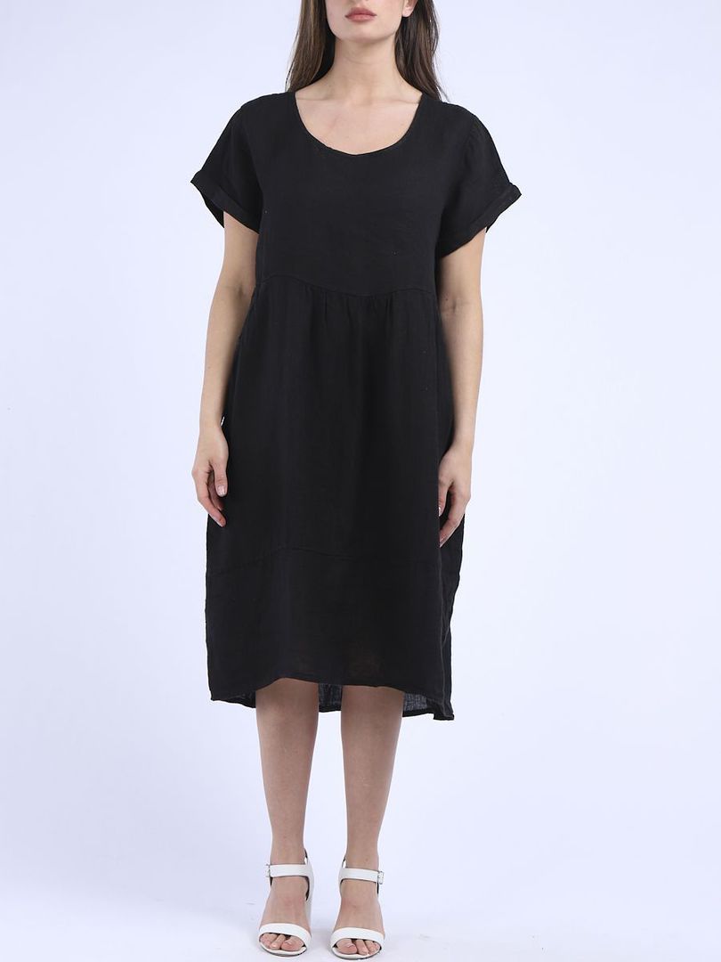 Charlotte Linen Dress Black image 1